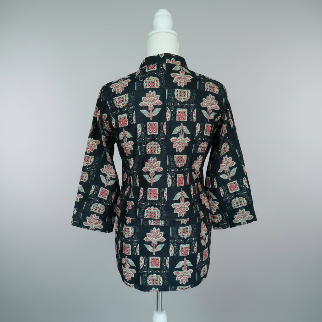 Black Floral short kurti