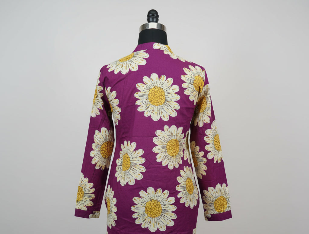 Maroon Floral Short kurti