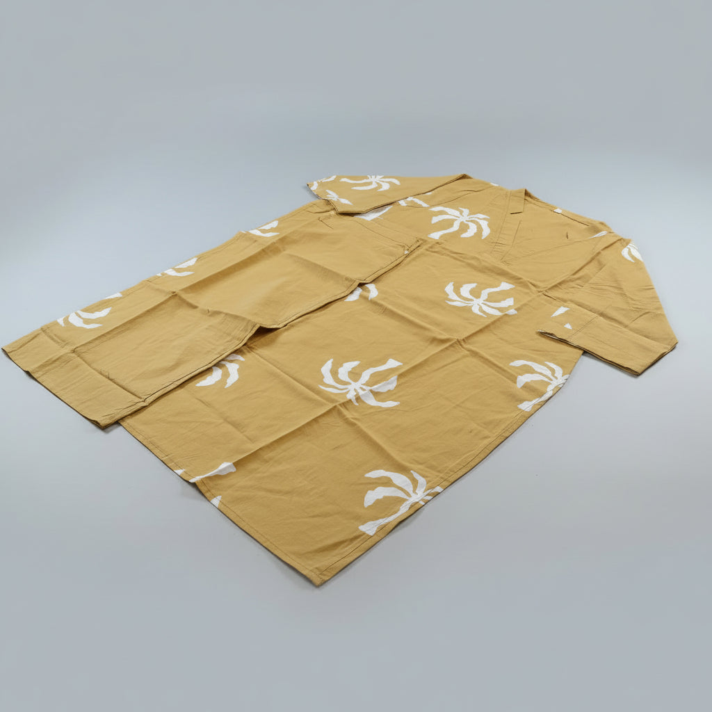 Mustard cotton Kurta set