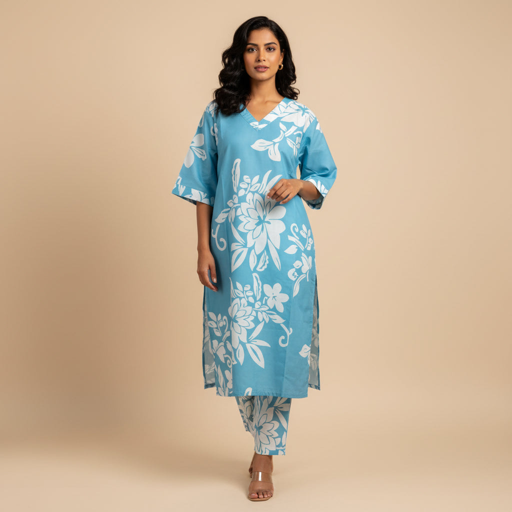 Sky Blue Resort Wear