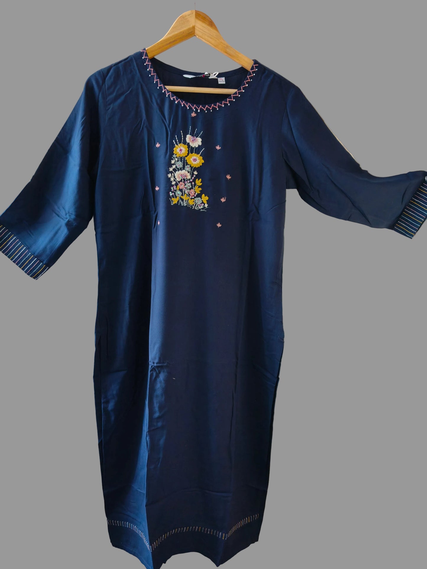 Navy Blue Rayon Kurti