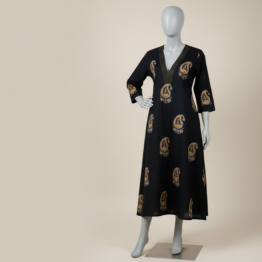 Black Cotton Kurti