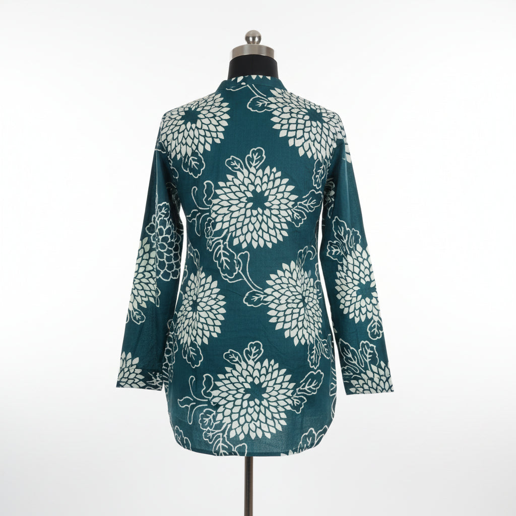 Green Floral Short kurti