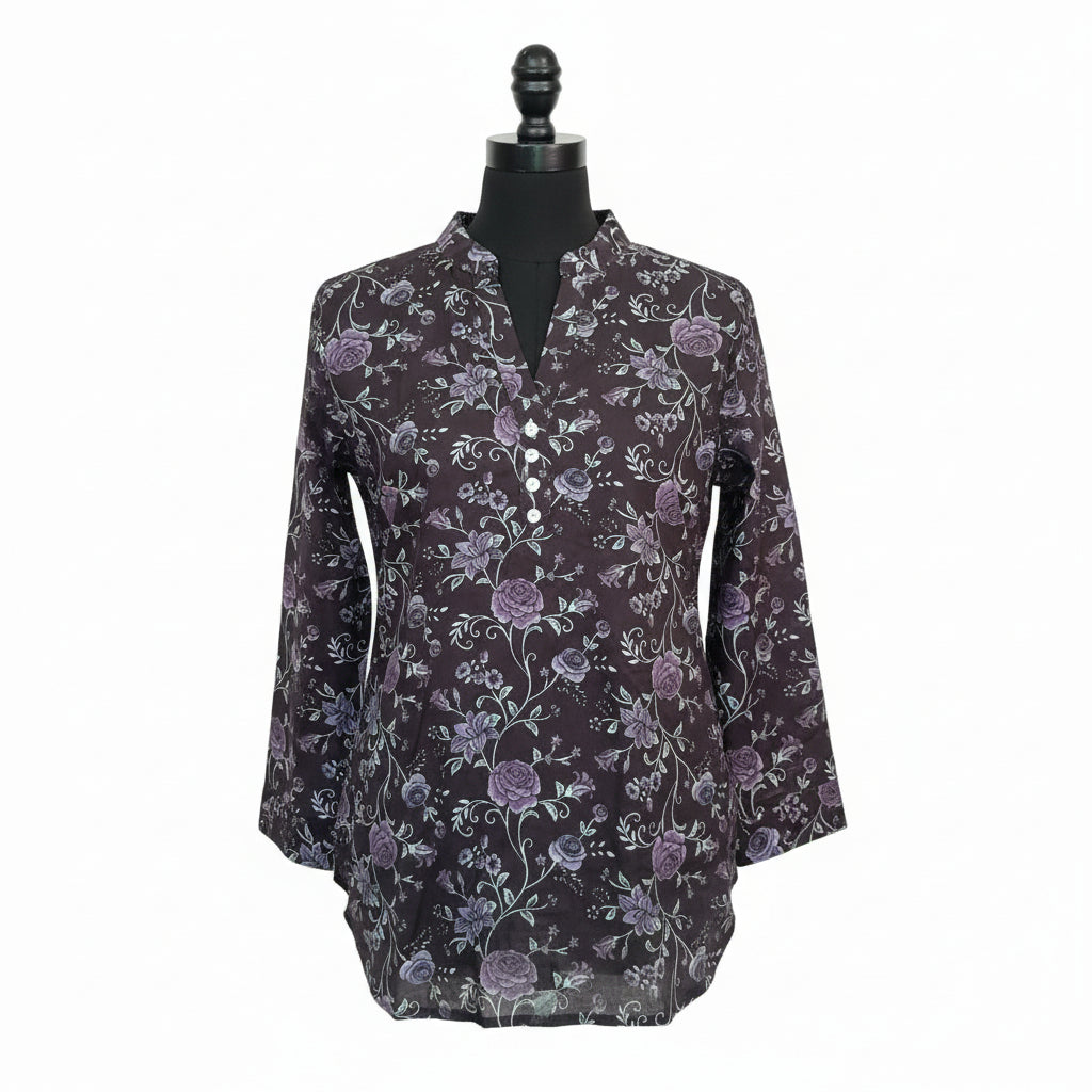 Purple Floral Short kurti