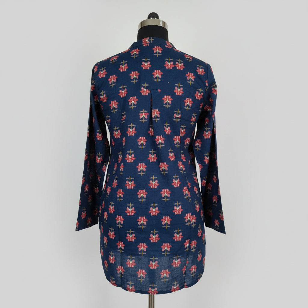 Navy blue Floral Short kurti