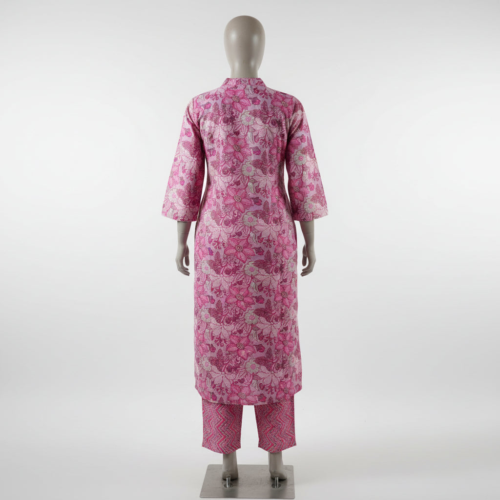Pink Floral Kurta set