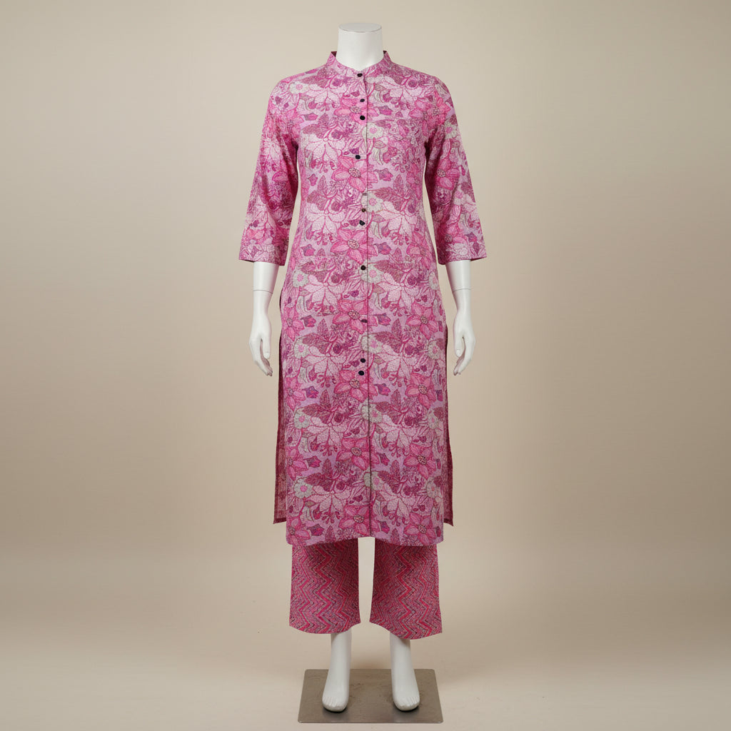 Pink Floral Kurta set