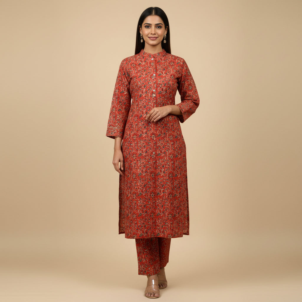 Rust Orange Kurta Set