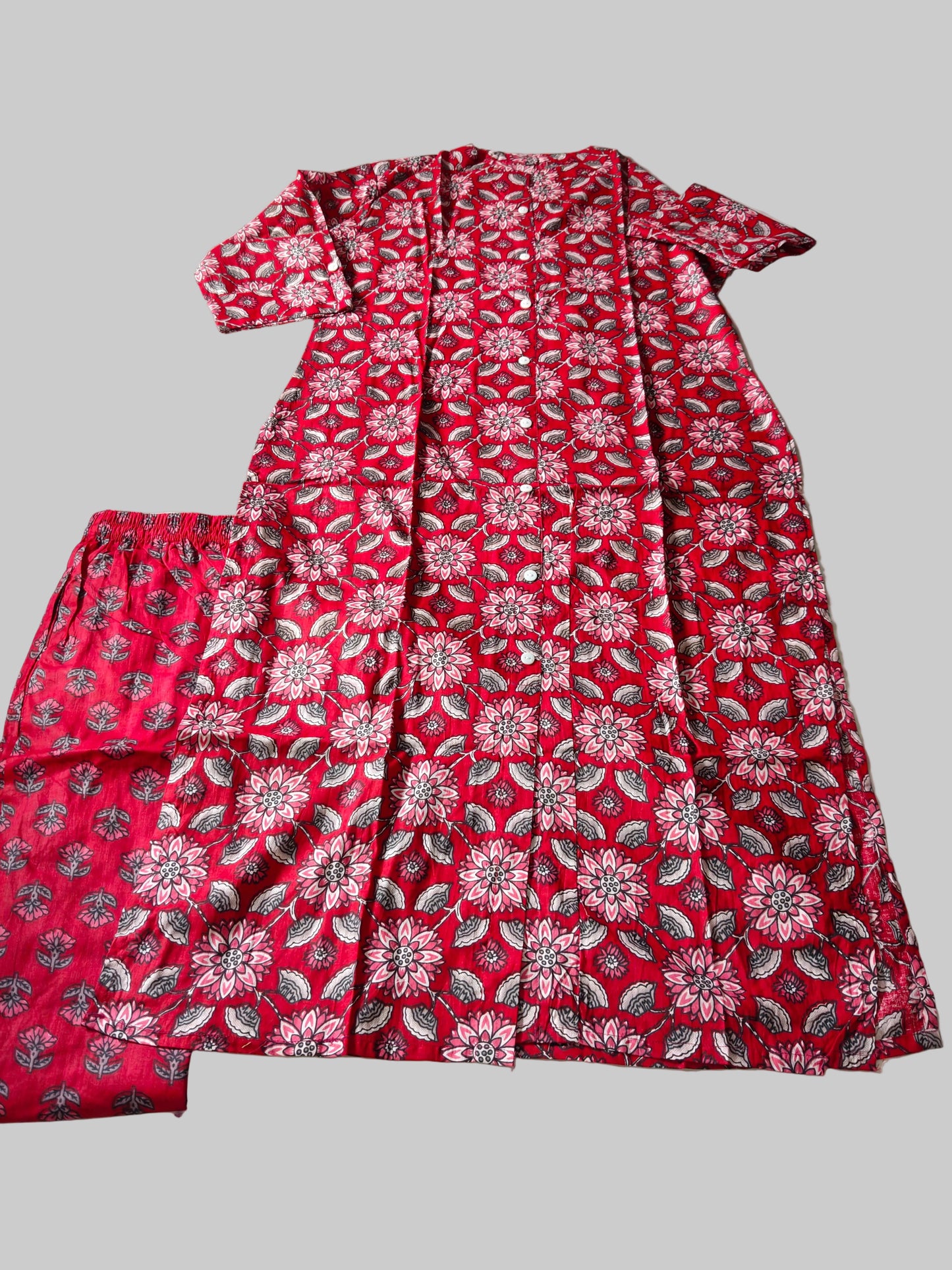 Red Floral Kurta set