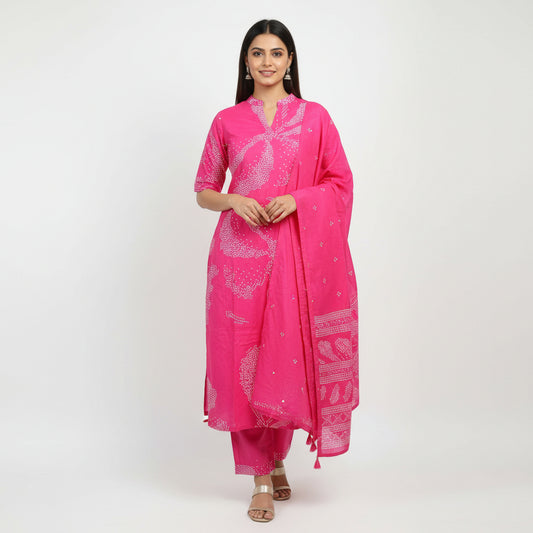 Pink Kurta-Bottom_Dupatta set