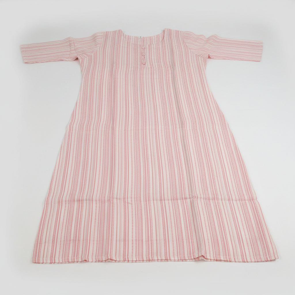 Pink  white Strips Kurti