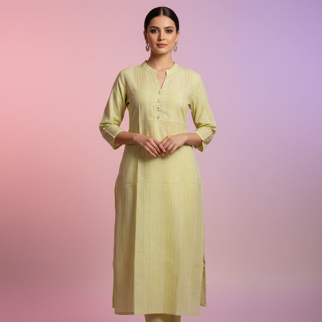 Light Green Cotton Kurti