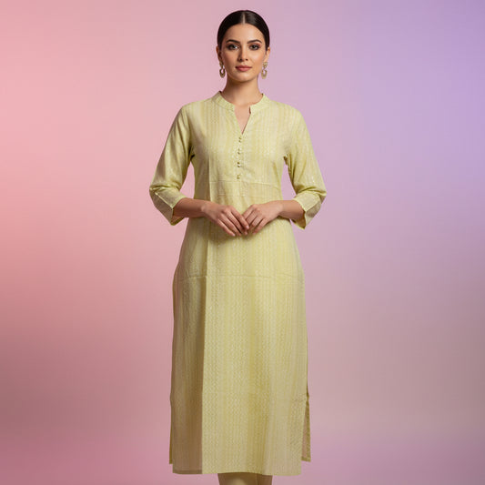 Light Green Cotton Kurti
