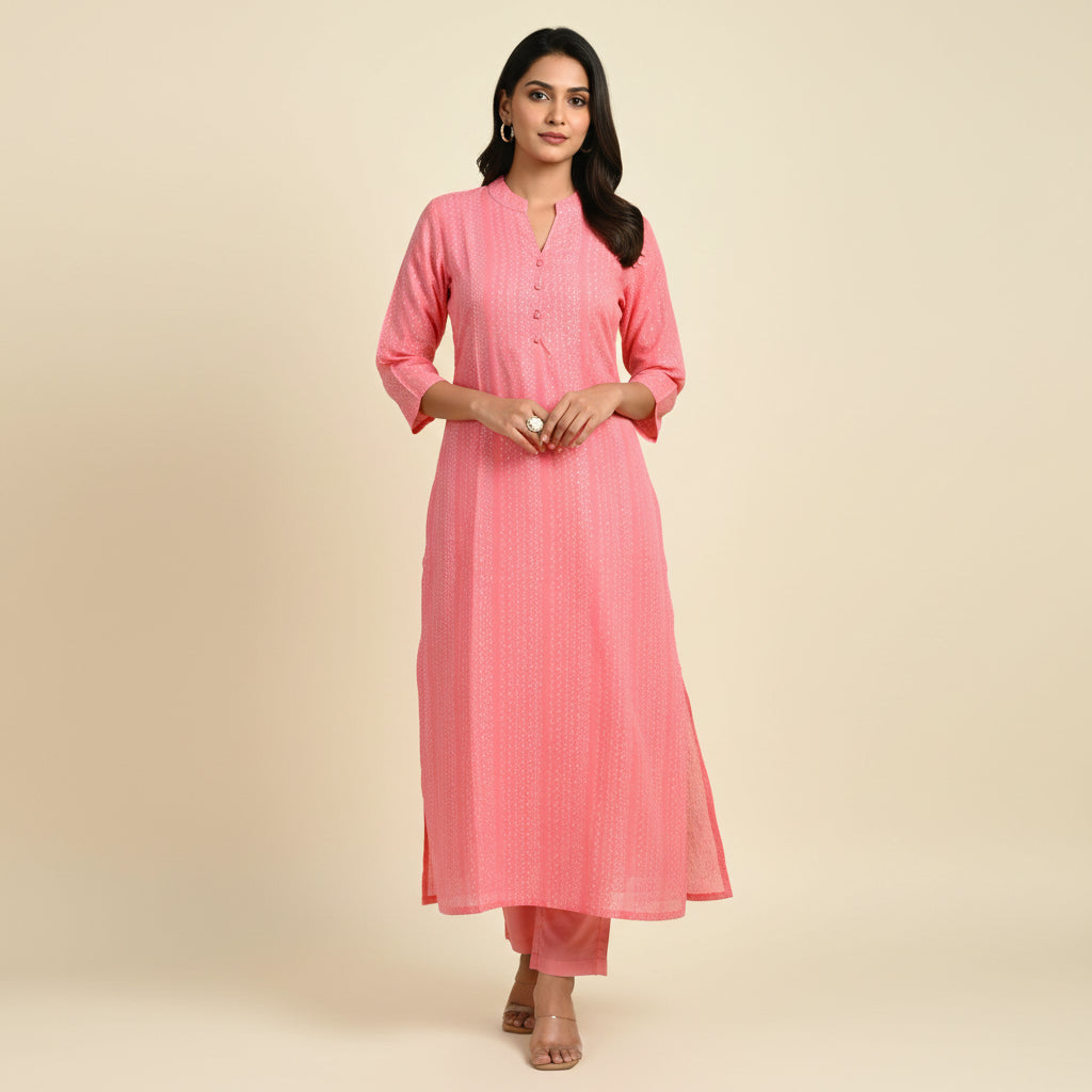 Pink Cotton Kurti