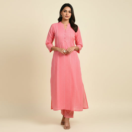 Pink Cotton Kurti