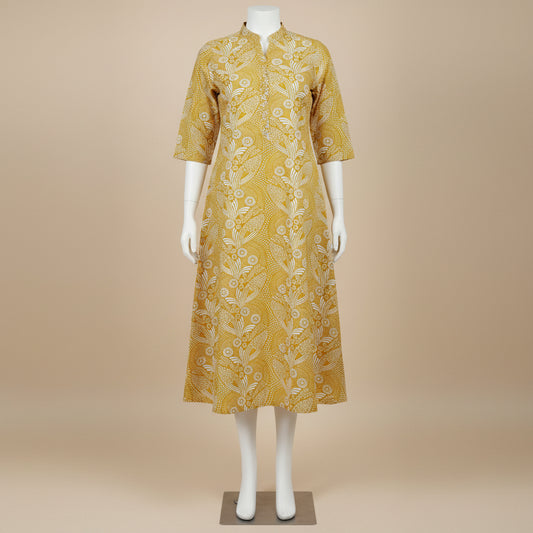 Mustard Yellow Cotton Kurti