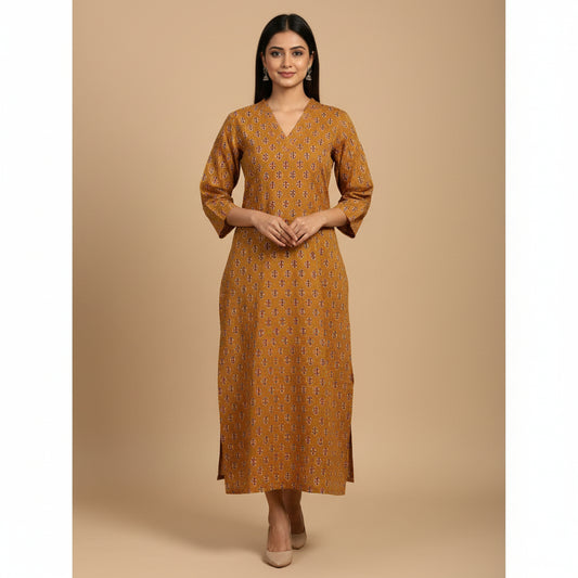 Mustard  Cotton Kurti