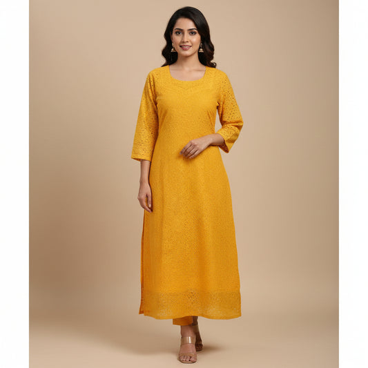 Yellow Hakoba Kurti