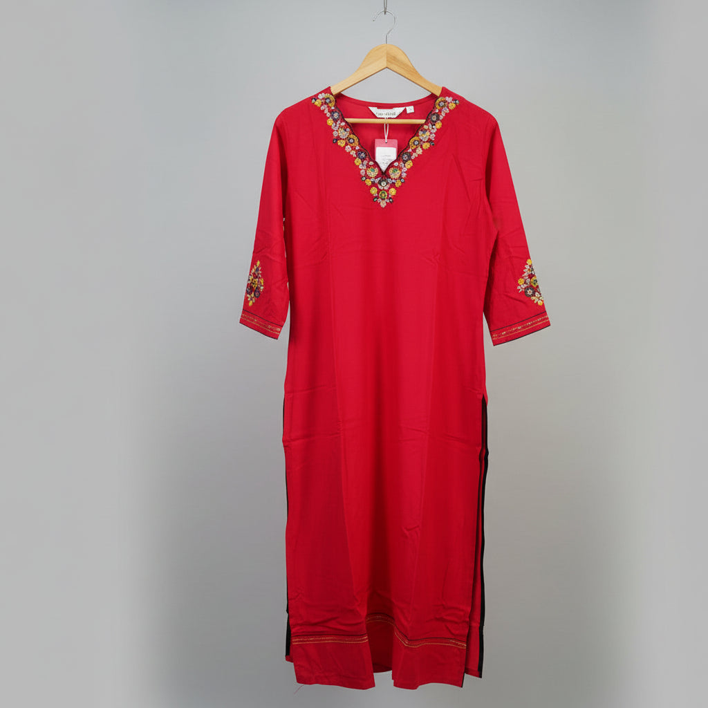 Red Rayon Kurti