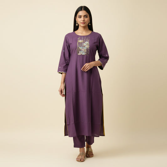 Purple rayon Kurti