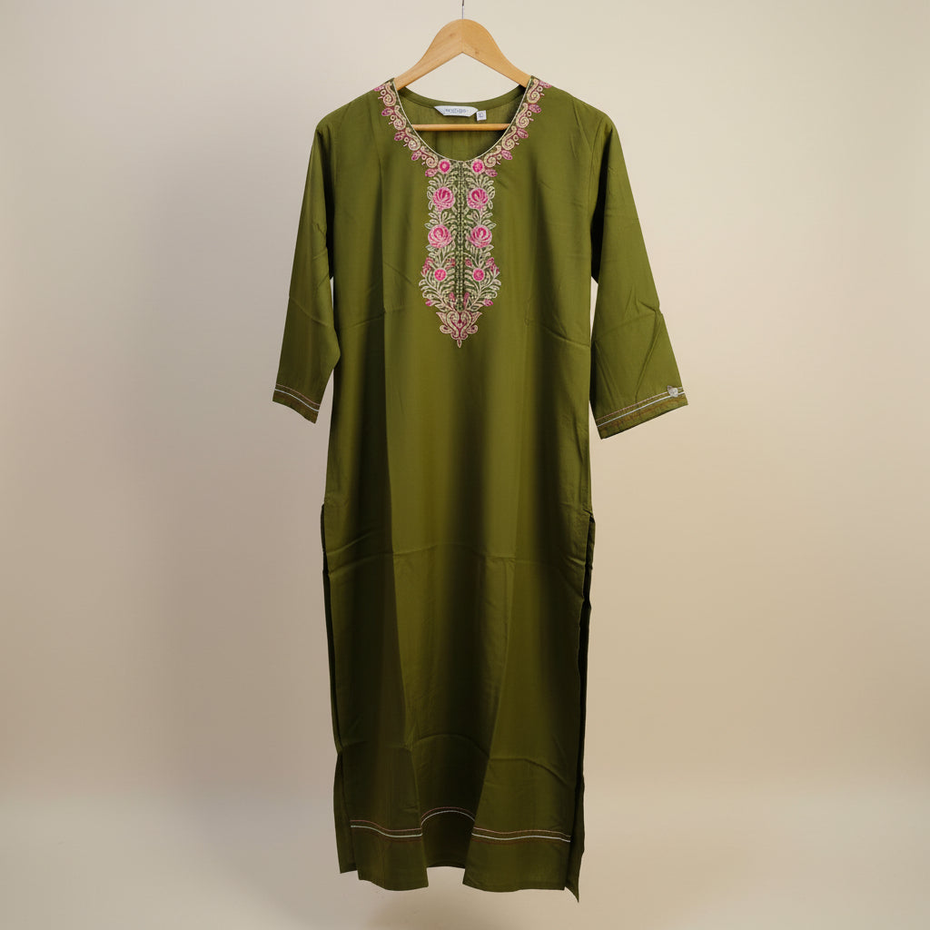 Green Rayon Kurti