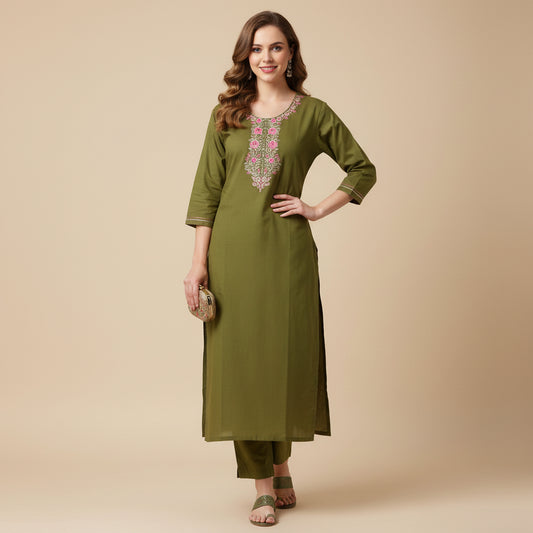 Green Rayon Kurti