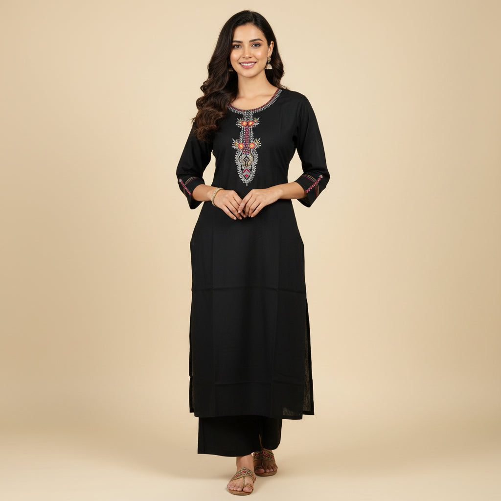 Black Rayon Kurti