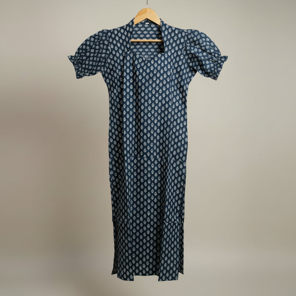 Indigo Blue Cotton  Kurti