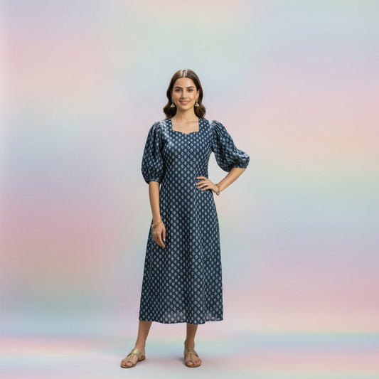Indigo Blue Cotton  Kurti
